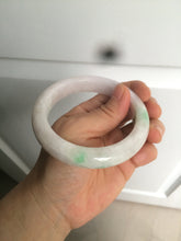 Load image into Gallery viewer, 59.5mm Certificated Type A 100% Natural white/sunny green/purple jadeite jade bangle H114-9141
