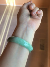 Load image into Gallery viewer, 56.6mm Certified Type A 100% Natural dark green/sunny green Jadeite Jade bangle K104-2840