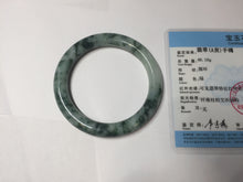 Load image into Gallery viewer, 56mm certified 100% natural Type A silent snow and green forest round cut jadeite jade bangle AA36-4282
