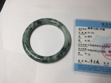 Load image into Gallery viewer, 56mm certified 100% natural Type A silent snow and green forest round cut jadeite jade bangle AA36-4282