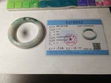 Load image into Gallery viewer, 57.7mm certificated Type A 100% Natural sunny green/white/purple Jadeite Jade bangle AY49-4128