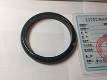 Load image into Gallery viewer, 62mm Certified Type A 100% Natural dark green/blue/gray/black Guatemala Jadeite bangle PB277-0704