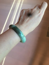 Load image into Gallery viewer, 56.6mm Certified Type A 100% Natural dark green/sunny green Jadeite Jade bangle K104-2840