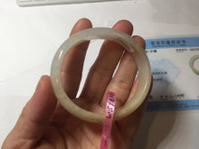 Load image into Gallery viewer, 51mm certified 100% natural Type A icy watery light green yellow white oval jadeite jade bangle PC19-6672