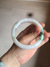 Load image into Gallery viewer, 57mm Certificated Type A 100% Natural white/sunny green/purple jadeite jade bangle C90-9145