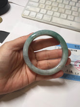 Load image into Gallery viewer, 57mm Certified Type A 100% Natural sunny green/gray/black chubby Jadeite bangle PB242-9546