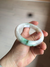 Load image into Gallery viewer, 57mm Certificated Type A 100% Natural white/sunny green/purple jadeite jade bangle C90-9145