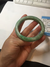 Load image into Gallery viewer, 59mm Certified Type A 100% Natural sunny green gray Jadeite Jade bangle PA126-9888