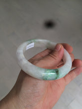 Load image into Gallery viewer, 57mm Certificated Type A 100% Natural white/sunny green/purple jadeite jade bangle C90-9145