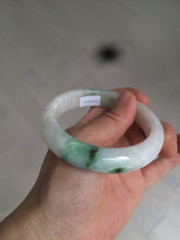 Load image into Gallery viewer, 57mm Certificated Type A 100% Natural white/sunny green/purple jadeite jade bangle C90-9145