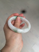 Load image into Gallery viewer, 57mm Certificated Type A 100% Natural white/sunny green/purple jadeite jade bangle C90-9145