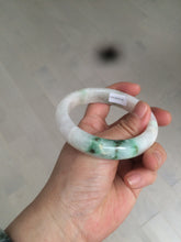 Load image into Gallery viewer, 57mm Certificated Type A 100% Natural white/sunny green/purple jadeite jade bangle C90-9145