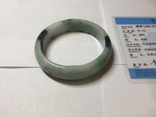 Load image into Gallery viewer, 59.2mm Certified Type A 100% Natural sunny green/dark green/purple/white Spring Forest broad Jadeite bangle PH71-0574