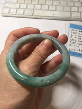 Load image into Gallery viewer, 57mm Certified Type A 100% Natural sunny green/gray/black chubby Jadeite bangle PB242-9546