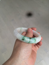 Load image into Gallery viewer, 57mm Certificated Type A 100% Natural white/sunny green/purple jadeite jade bangle C90-9145