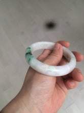 Load image into Gallery viewer, 57mm Certificated Type A 100% Natural white/sunny green/purple jadeite jade bangle C90-9145