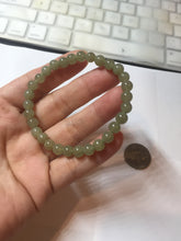 Load image into Gallery viewer, 6.1mm 100% Natural Light Green, Gray & Black Nephrite Jade Round Bead Bracelet HT135 Add on item