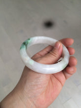 Load image into Gallery viewer, 57mm Certificated Type A 100% Natural white/sunny green/purple jadeite jade bangle C90-9145