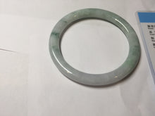 Load image into Gallery viewer, 59mm certified Type A 100% Natural green white flat round cut Jadeite Jade bangle PH217-3245