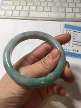 Load image into Gallery viewer, 57mm Certified Type A 100% Natural sunny green/gray/black chubby Jadeite bangle PB242-9546