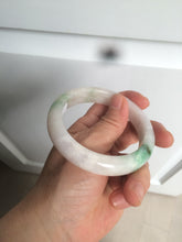 Load image into Gallery viewer, 57mm Certificated Type A 100% Natural white/sunny green/purple jadeite jade bangle C90-9145