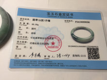 Load image into Gallery viewer, 57mm Certified Type A 100% Natural sunny green/gray/black chubby Jadeite bangle PB243-9556
