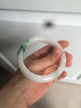 Load image into Gallery viewer, 57mm Certificated Type A 100% Natural white/sunny green/purple jadeite jade bangle C90-9145