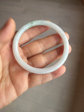 Load image into Gallery viewer, 56.5mm 100% natural Type A light green white round cut jadeite jade bangle BL89-4671