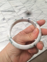 Load image into Gallery viewer, 59.5mm Certificated Type A 100% Natural White green red purple(FU LU SHOU) with green floating flowers Jadeite Jade bangle G110-9511