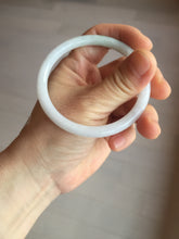Load image into Gallery viewer, 56.5mm 100% natural Type A light green white round cut jadeite jade bangle BL89-4671