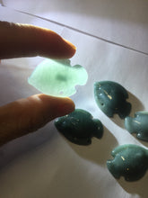 Load image into Gallery viewer, 100% Natural type A dark green/blue/black/gray Guatemala jadeite jade 3D tropical fish Pendant group PD95