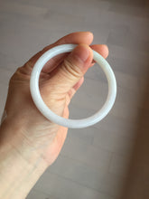 Load image into Gallery viewer, 56.5mm 100% natural Type A light green white round cut jadeite jade bangle BL89-4671