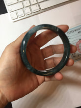 Load image into Gallery viewer, 60.8mm Certified Type A 100% Natural dark green/blue/gray/black Guatemala Jadeite bangle PB279-0687