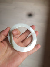 Load image into Gallery viewer, 53mm certified Type A 100% Natural white/brown flat style Jadeite jade bangle C89-4