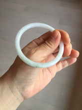 Load image into Gallery viewer, Sold please don't order. Thanks. 56.5mm 100% natural Type A light green white round cut jadeite jade bangle BL89-4671