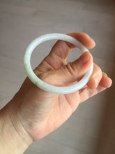 Load image into Gallery viewer, 56.5mm 100% natural Type A light green white round cut jadeite jade bangle BL89-4671