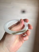 Load image into Gallery viewer, 53mm certified Type A 100% Natural white/brown flat style Jadeite jade bangle C89-4