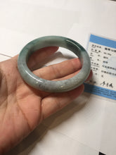 Load image into Gallery viewer, 57mm Certified Type A 100% Natural sunny green/gray/black chubby Jadeite bangle PB243-9556