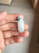 Load image into Gallery viewer, Type A 100% Natural icy watery light green/white/purple jadeite Jade magnolia buds group Pendant PH236