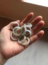 Load image into Gallery viewer, Size 5 1/4-10 1/2 100% natural type A yellow gray purple white jadeite band ring group AA109