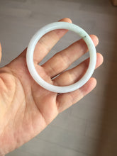 Load image into Gallery viewer, 56.5mm 100% natural Type A light green white round cut jadeite jade bangle BL89-4671