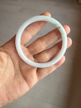 Load image into Gallery viewer, Sold please don't order. Thanks. 56.5mm 100% natural Type A light green white round cut jadeite jade bangle BL89-4671