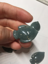 Load image into Gallery viewer, 100% Natural type A dark green/blue/black/gray Guatemala jadeite jade 3D tropical fish Pendant group PD95