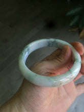 Load image into Gallery viewer, 59.4mm Certificated Type A 100% Natural White green red purple(FU LU SHOU) with green floating flowers Jadeite Jade bangle G110-9544