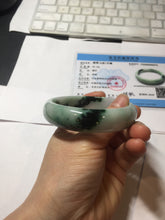 Load image into Gallery viewer, 59.2mm Certified Type A 100% Natural sunny green/dark green/purple/white Spring Forest broad Jadeite bangle PH71-0574