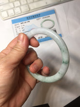 Load image into Gallery viewer, 59mm certified Type A 100% Natural green white flat round cut Jadeite Jade bangle PH217-3245