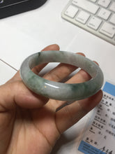 Load image into Gallery viewer, 54.5mm Certified 100% natural Type A light purple with green floating flowers jadeite jade bangle BN14-7084