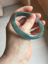 Load image into Gallery viewer, 59mm Certified Type A 100% Natural icy watery dark green/blue/gray/black Guatemala Jadeite bangle BS156-0131