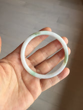 Load image into Gallery viewer, 56.5mm 100% natural Type A sunny green white round cut jadeite jade bangle BL98-4669