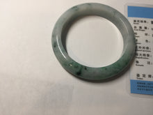 Load image into Gallery viewer, 55.5mm Certified Type A 100% Natural light green purple with floating flowers Jadeite bangle AY129-6645